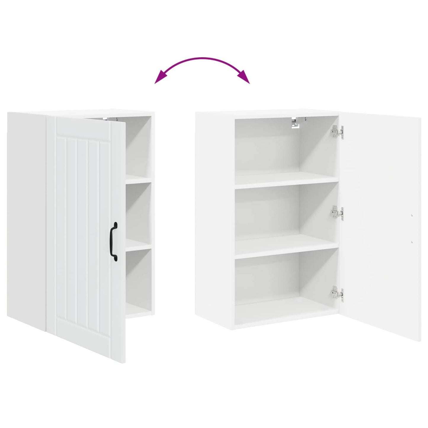 vidaXL Wall Cabinet LUCCA White 50 x 31 x 80 cm Engineered Wood