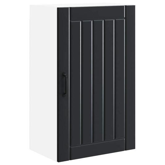 vidaXL Wall Cabinet LUCCA Black 50 x 31 x 80 cm Engineered Wood