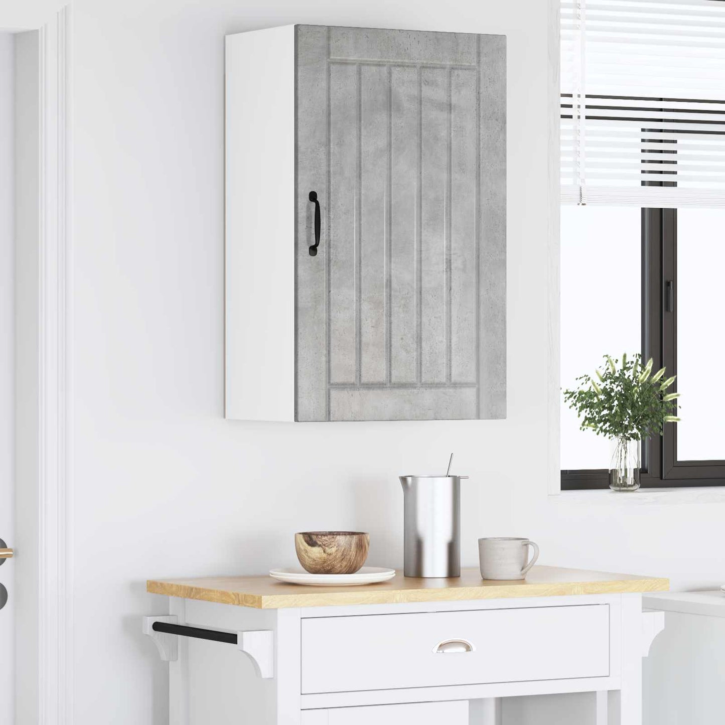 vidaXL Wall Cabinet LUCCA Concrete Grey 50 x 31 x 80 cm