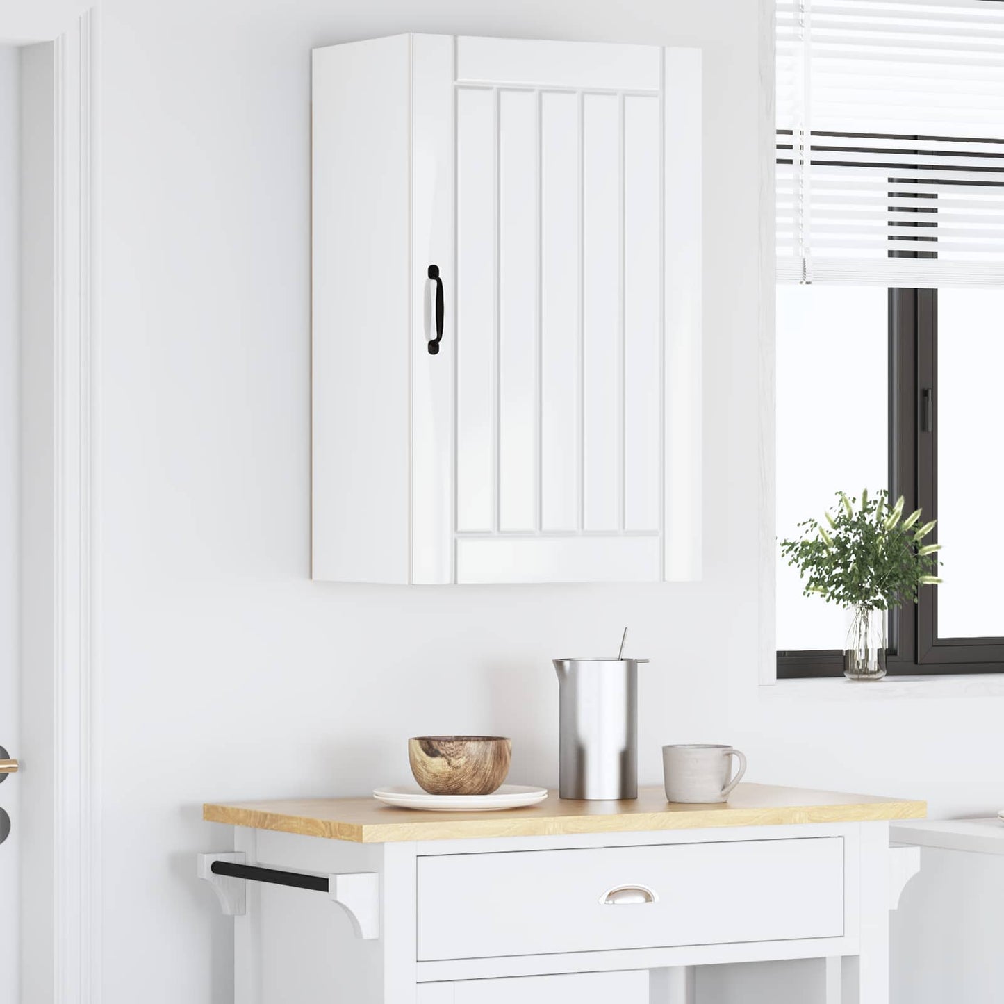 vidaXL Wall Cabinet LUCCA High Gloss White 50 x 31 x 80 cm