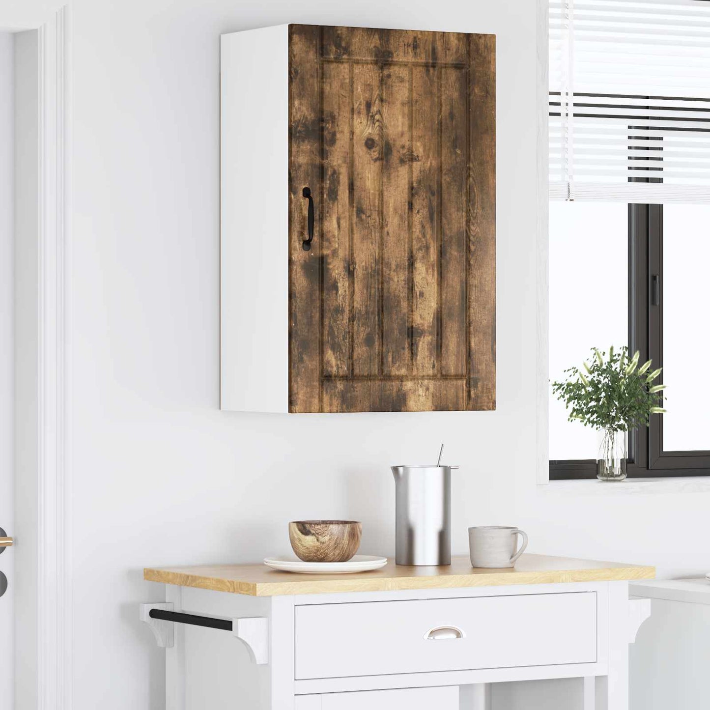 vidaXL Wall Cabinet LUCCA Smoked Oak 50 x 31 x 80 cm Engineered Wood