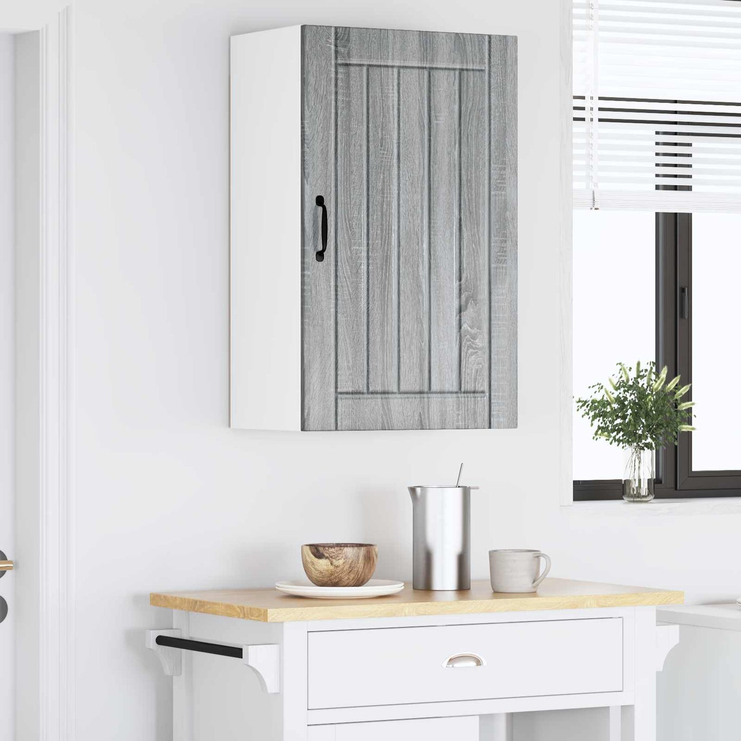 vidaXL Wall Cabinet LUCCA Grey Sonoma 50 x 31 x 80 cm Engineered Wood