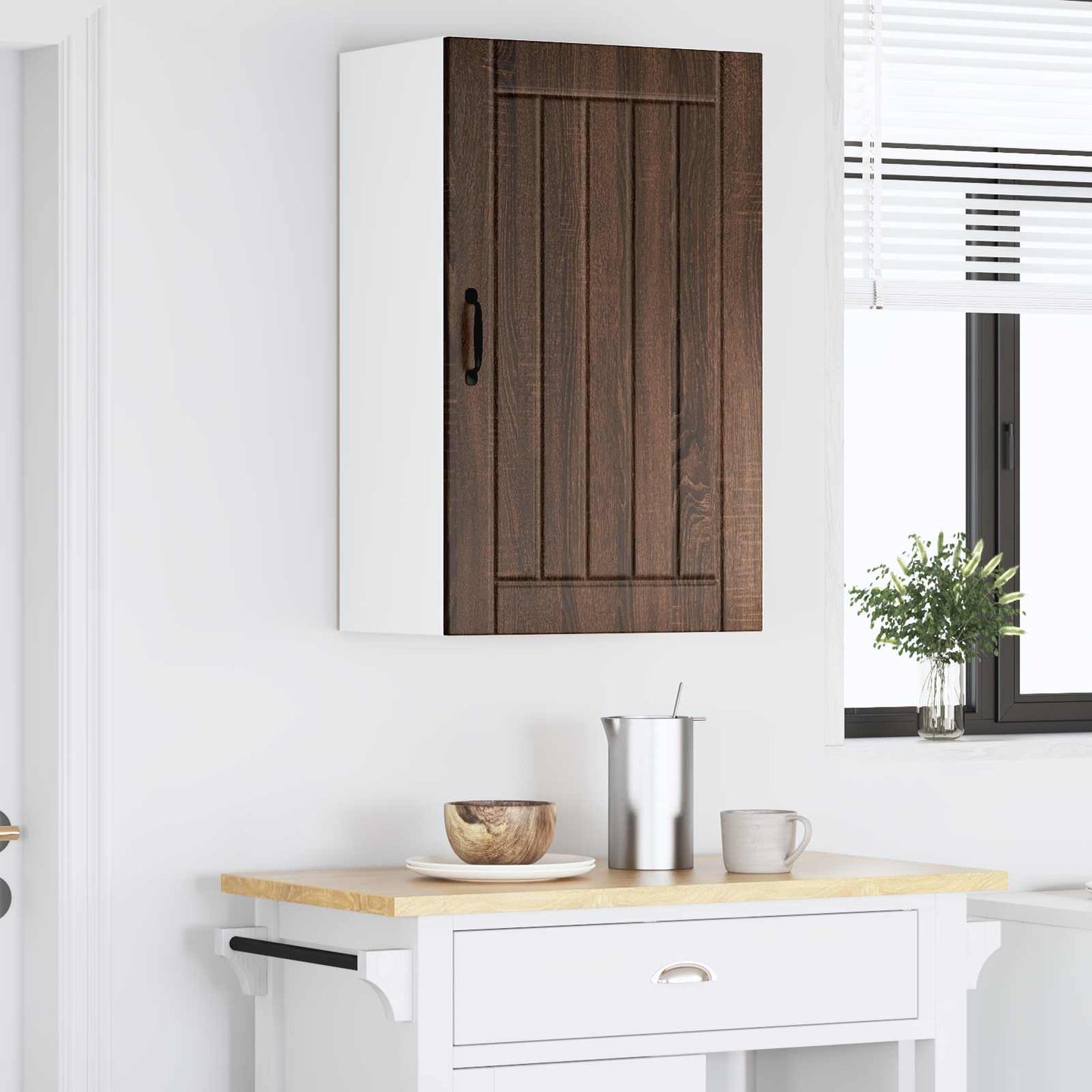 vidaXL Wall Cabinet LUCCA Brown Oak 50 x 31 x 80 cm Engineered Wood