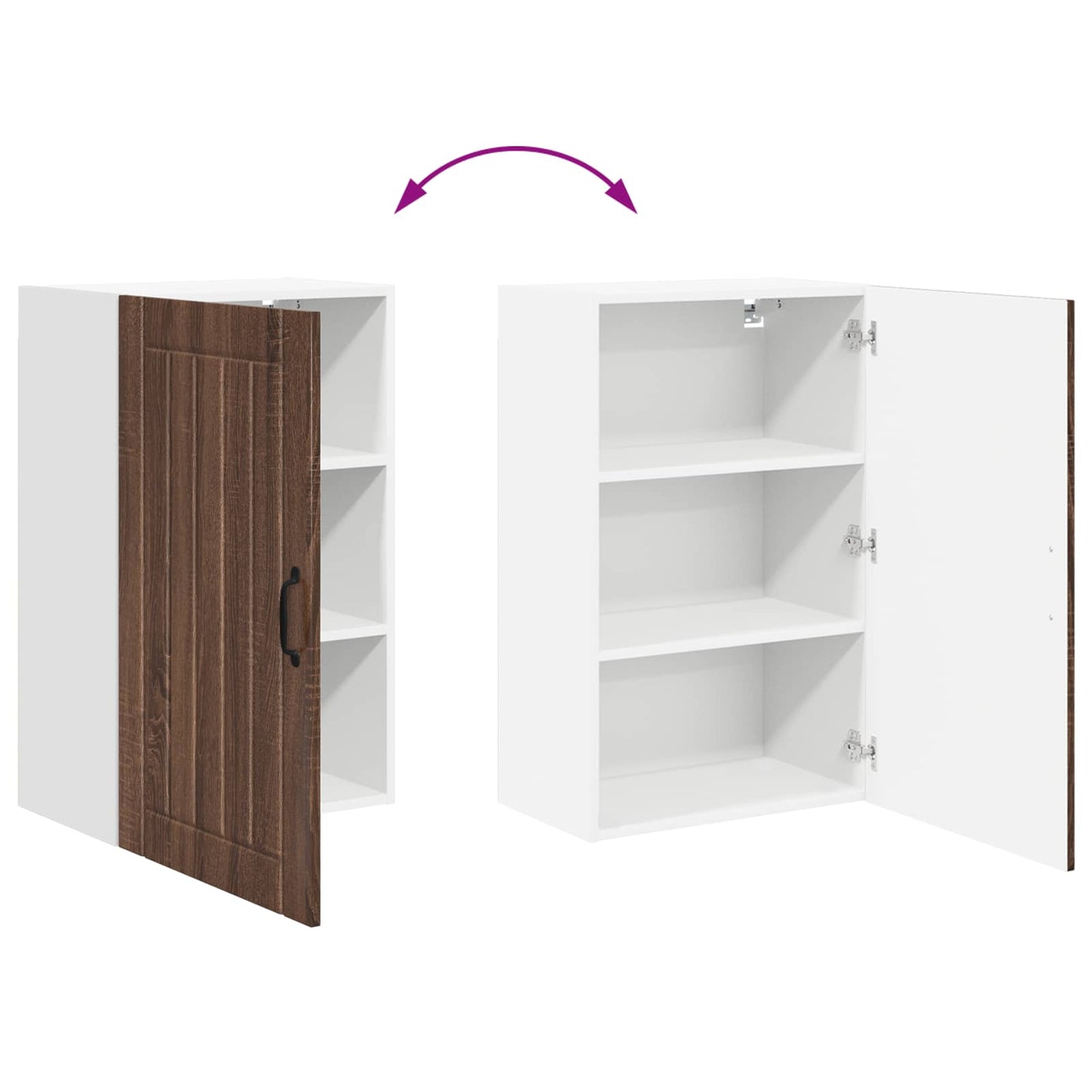 vidaXL Wall Cabinet LUCCA Brown Oak 50 x 31 x 80 cm Engineered Wood