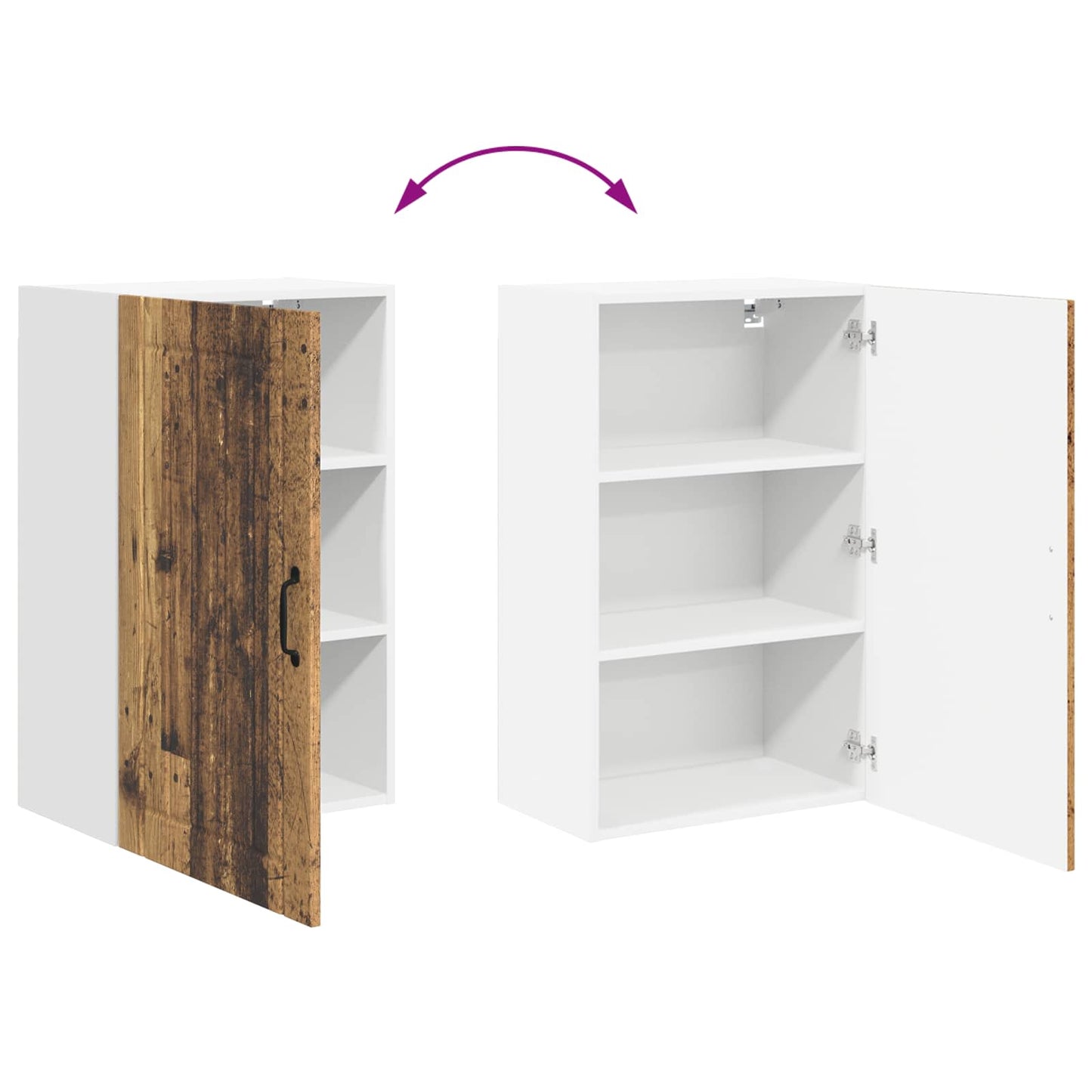 vidaXL Wall Cabinet LUCCA Old Wood 50 x 31 x 80 cm Engineered Wood