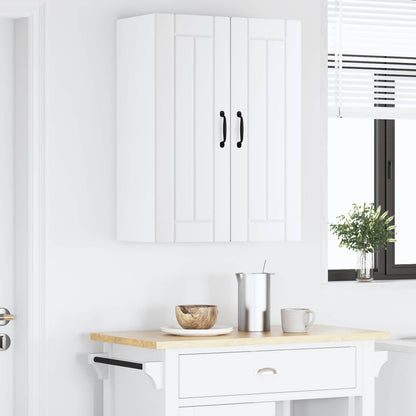 vidaXL Wall Glass Cabinet LUCCA White 60 x 31 x 80 cm Engineered Wood