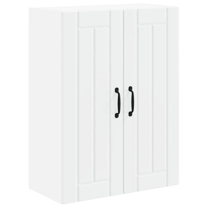 vidaXL Wall Glass Cabinet LUCCA White 60 x 31 x 80 cm Engineered Wood