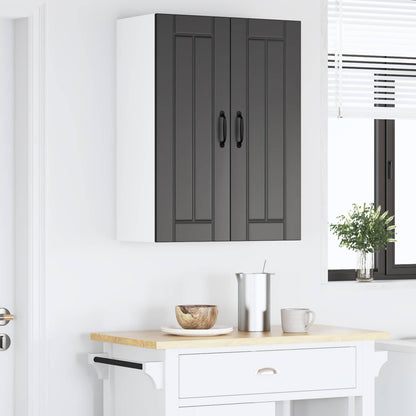 vidaXL Wall Glass Cabinet LUCCA Black 60 x 31 x 80 cm Engineered Wood