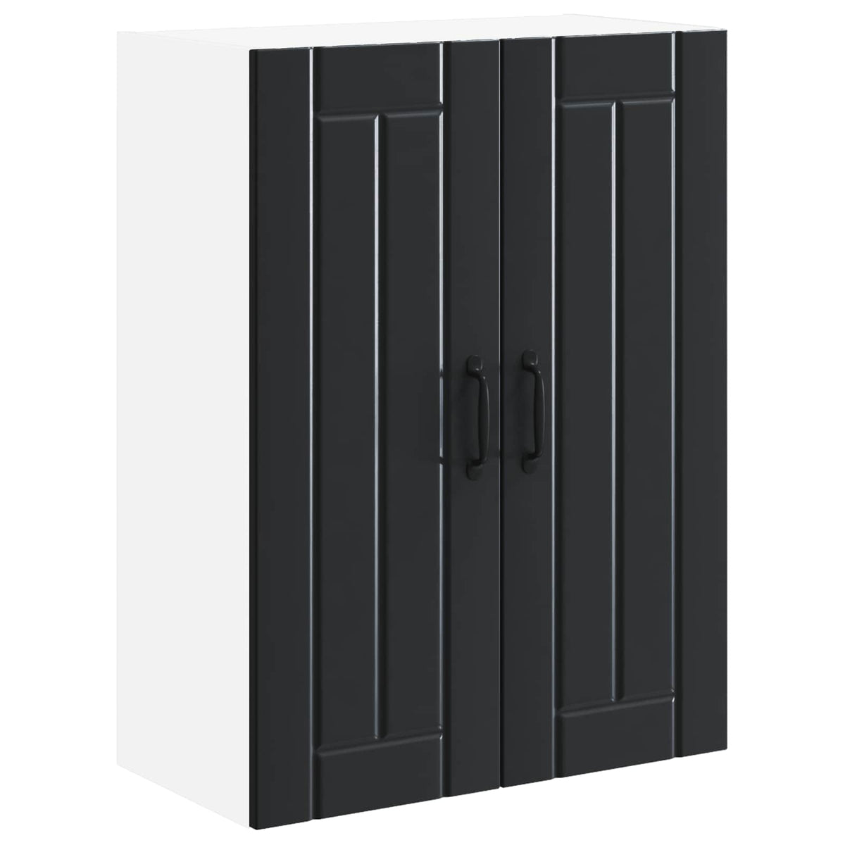 vidaXL Wall Glass Cabinet LUCCA Black 60 x 31 x 80 cm Engineered Wood