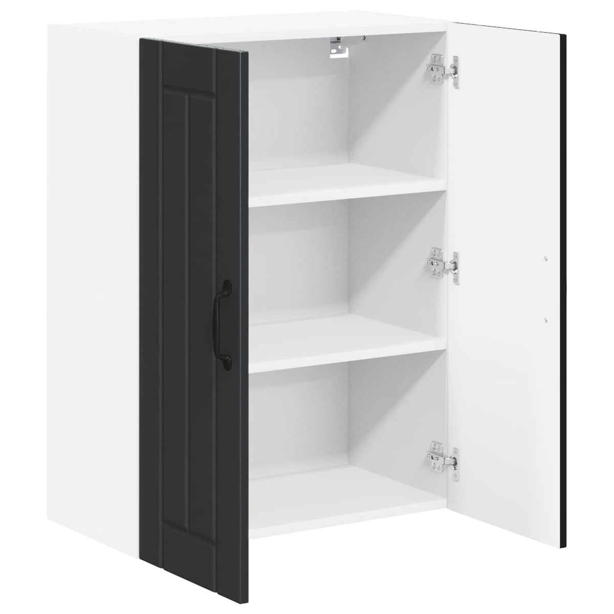vidaXL Wall Glass Cabinet LUCCA Black 60 x 31 x 80 cm Engineered Wood