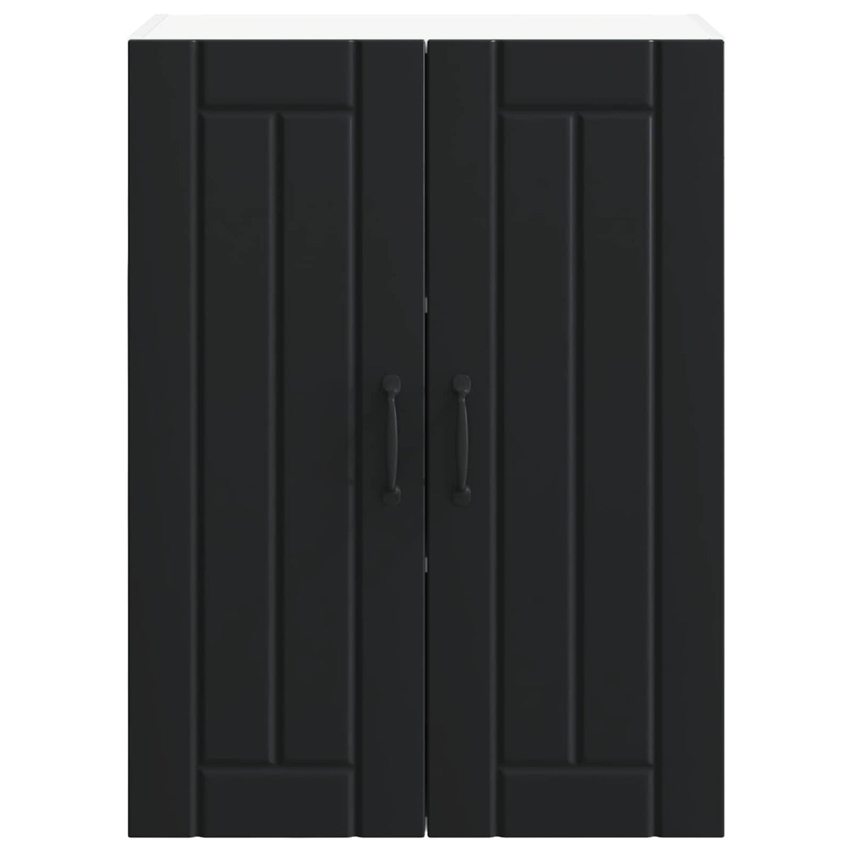 vidaXL Wall Glass Cabinet LUCCA Black 60 x 31 x 80 cm Engineered Wood