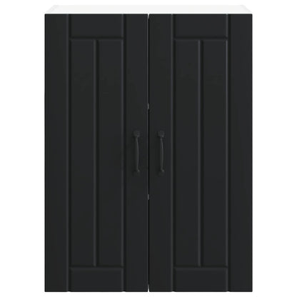 vidaXL Wall Glass Cabinet LUCCA Black 60 x 31 x 80 cm Engineered Wood