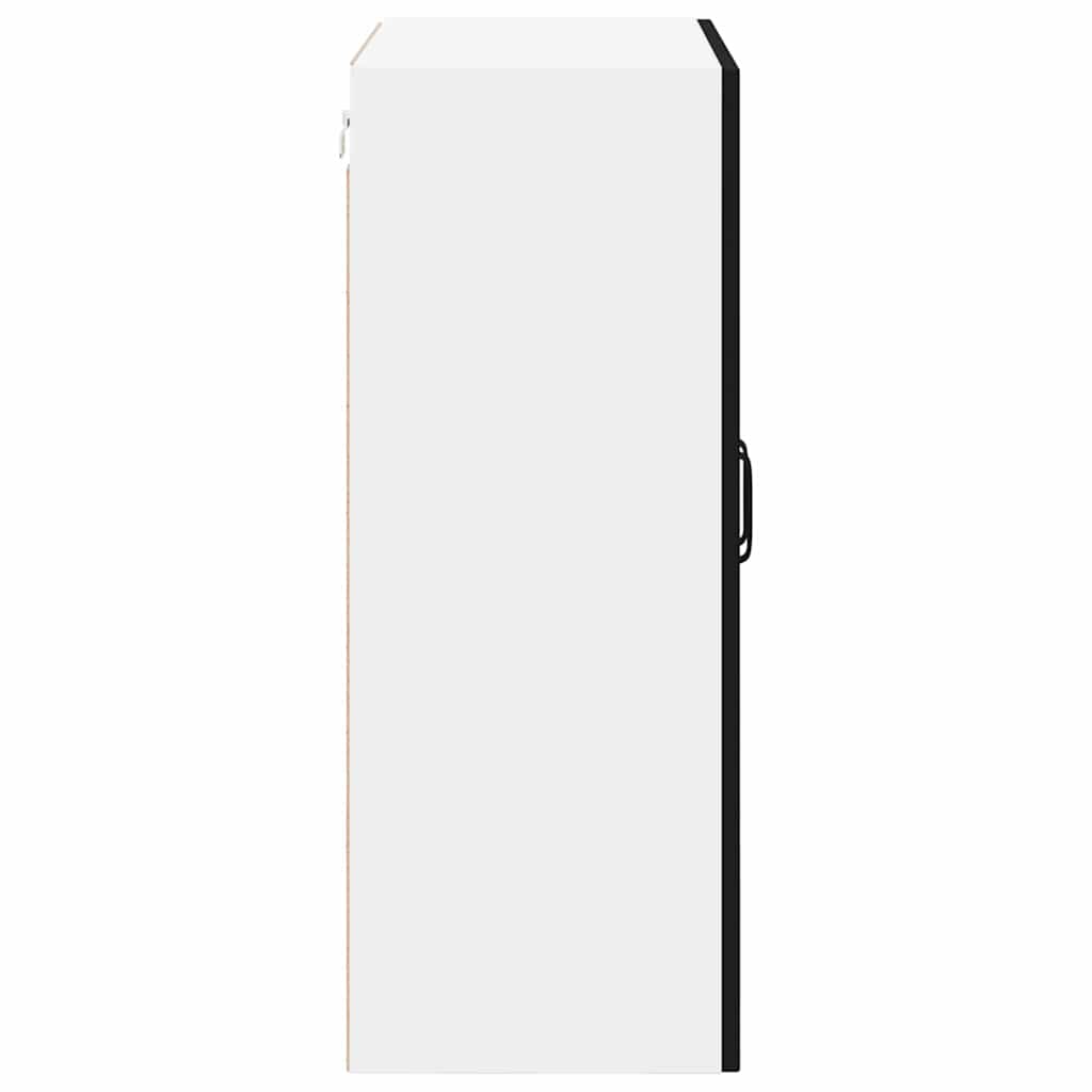 vidaXL Wall Glass Cabinet LUCCA Black 60 x 31 x 80 cm Engineered Wood