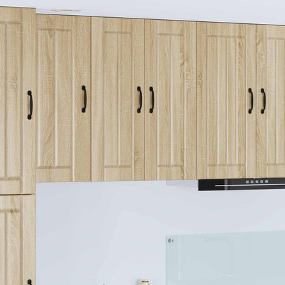 vidaXL Wall Glass Cabinet LUCCA Sonoma Oak 60 x 31 x 80 cm