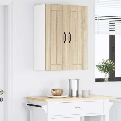 vidaXL Wall Glass Cabinet LUCCA Sonoma Oak 60 x 31 x 80 cm