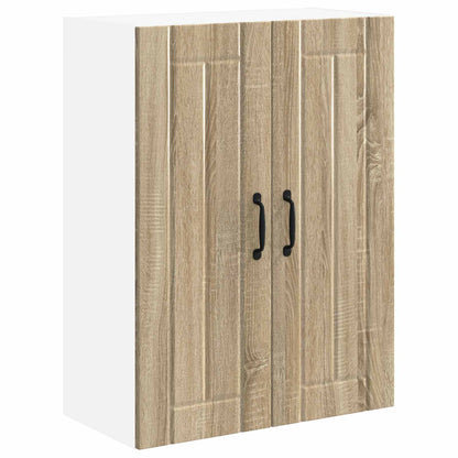 vidaXL Wall Glass Cabinet LUCCA Sonoma Oak 60 x 31 x 80 cm