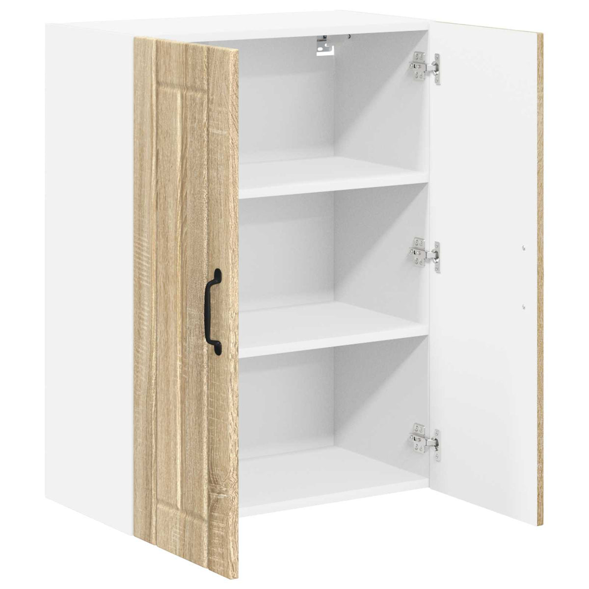 vidaXL Wall Glass Cabinet LUCCA Sonoma Oak 60 x 31 x 80 cm