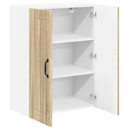 vidaXL Wall Glass Cabinet LUCCA Sonoma Oak 60 x 31 x 80 cm