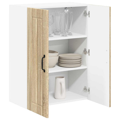 vidaXL Wall Glass Cabinet LUCCA Sonoma Oak 60 x 31 x 80 cm