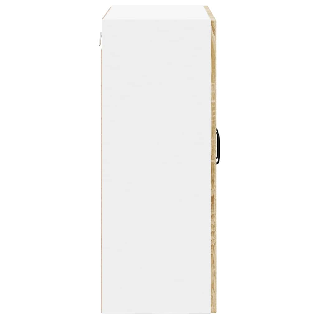 vidaXL Wall Glass Cabinet LUCCA Sonoma Oak 60 x 31 x 80 cm