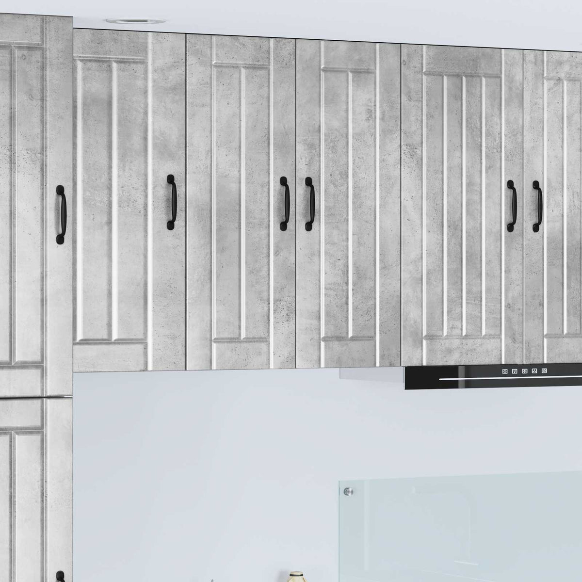 vidaXL Wall Glass Cabinet LUCCA Concrete Grey 60 x 31 x 80 cm