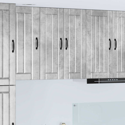 vidaXL Wall Glass Cabinet LUCCA Concrete Grey 60 x 31 x 80 cm