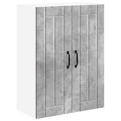 vidaXL Wall Glass Cabinet LUCCA Concrete Grey 60 x 31 x 80 cm