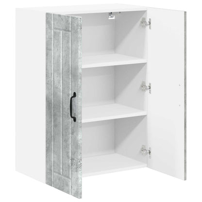 vidaXL Wall Glass Cabinet LUCCA Concrete Grey 60 x 31 x 80 cm