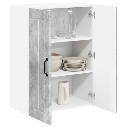 vidaXL Wall Glass Cabinet LUCCA Concrete Grey 60 x 31 x 80 cm