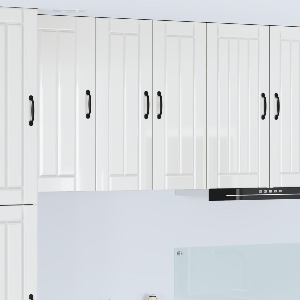 vidaXL Wall Glass Cabinet LUCCA High Gloss White 60 x 31 x 80 cm