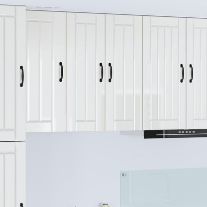vidaXL Wall Glass Cabinet LUCCA High Gloss White 60 x 31 x 80 cm