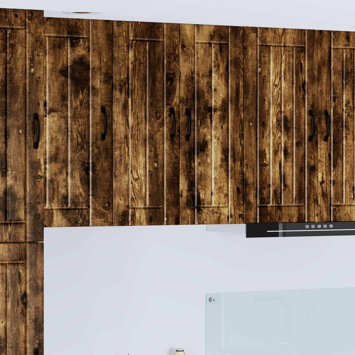 vidaXL Wall Glass Cabinet LUCCA Smoked Oak 60 x 31 x 80 cm