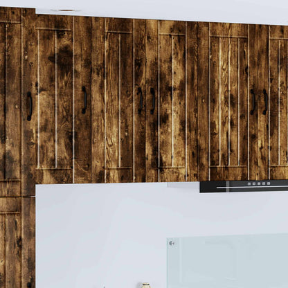 vidaXL Wall Glass Cabinet LUCCA Smoked Oak 60 x 31 x 80 cm