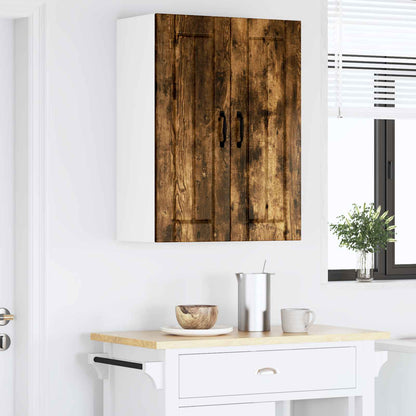 vidaXL Wall Glass Cabinet LUCCA Smoked Oak 60 x 31 x 80 cm