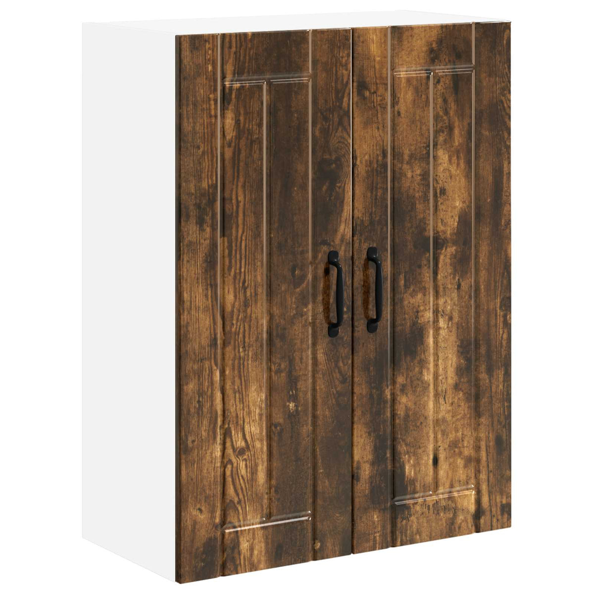 vidaXL Wall Glass Cabinet LUCCA Smoked Oak 60 x 31 x 80 cm
