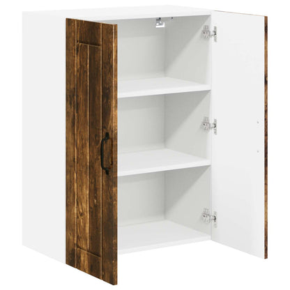 vidaXL Wall Glass Cabinet LUCCA Smoked Oak 60 x 31 x 80 cm