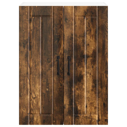 vidaXL Wall Glass Cabinet LUCCA Smoked Oak 60 x 31 x 80 cm