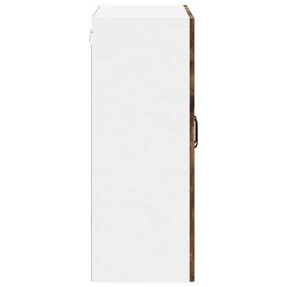 vidaXL Wall Glass Cabinet LUCCA Smoked Oak 60 x 31 x 80 cm