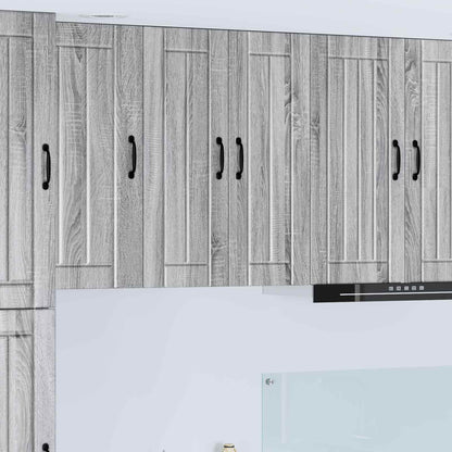 vidaXL Wall Glass Cabinet LUCCA Grey Sonoma 60 x 31 x 80 cm