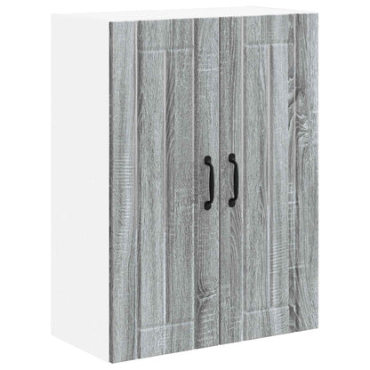 vidaXL Wall Glass Cabinet LUCCA Grey Sonoma 60 x 31 x 80 cm