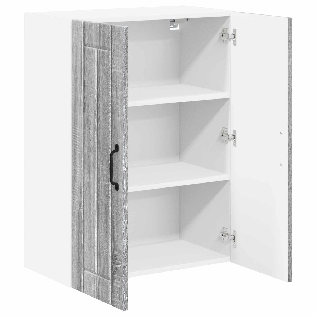 vidaXL Wall Glass Cabinet LUCCA Grey Sonoma 60 x 31 x 80 cm