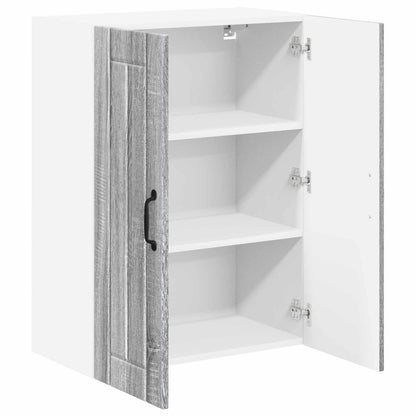 vidaXL Wall Glass Cabinet LUCCA Grey Sonoma 60 x 31 x 80 cm