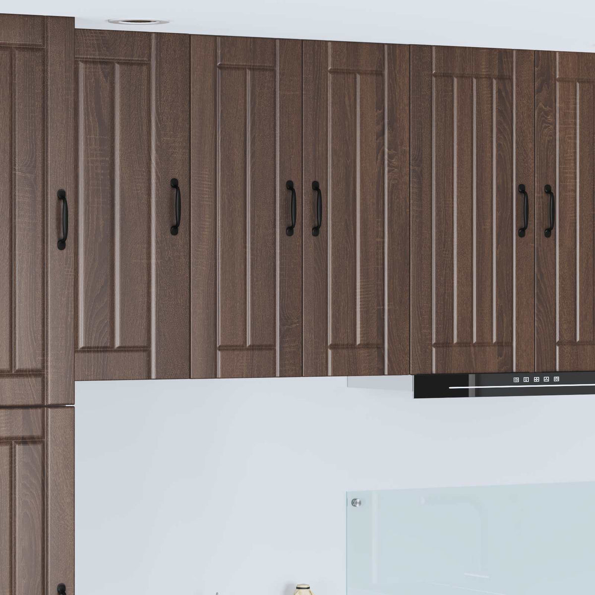 vidaXL Wall Glass Cabinet LUCCA Brown Oak 60 x 31 x 80 cm