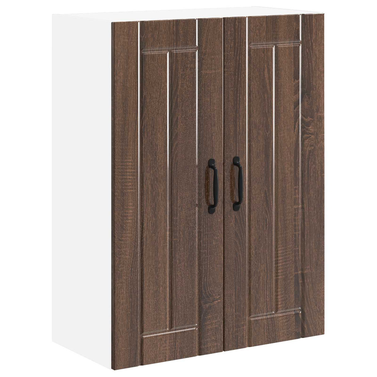vidaXL Wall Glass Cabinet LUCCA Brown Oak 60 x 31 x 80 cm