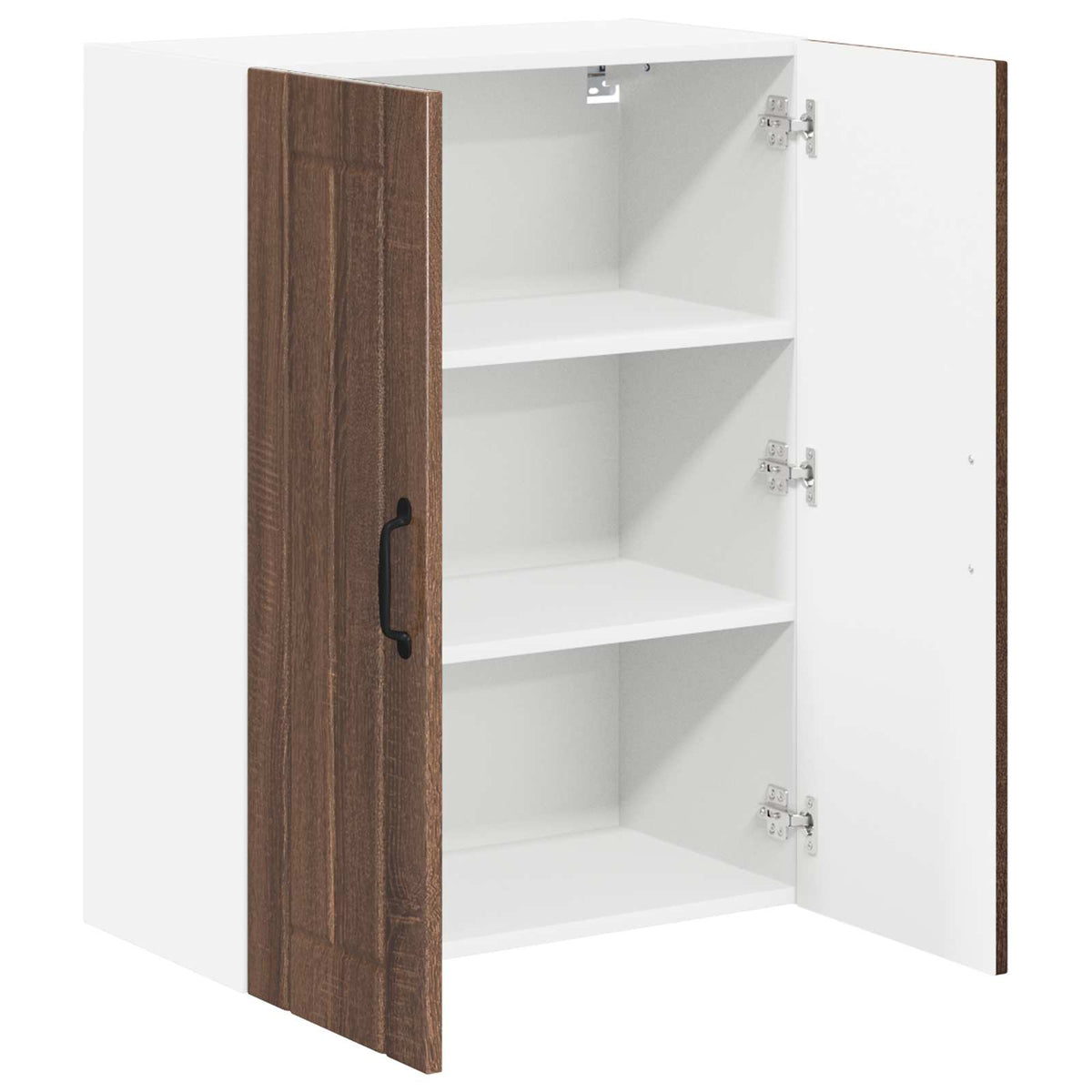 vidaXL Wall Glass Cabinet LUCCA Brown Oak 60 x 31 x 80 cm