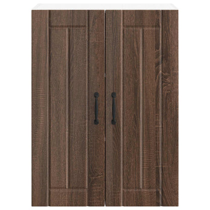 vidaXL Wall Glass Cabinet LUCCA Brown Oak 60 x 31 x 80 cm