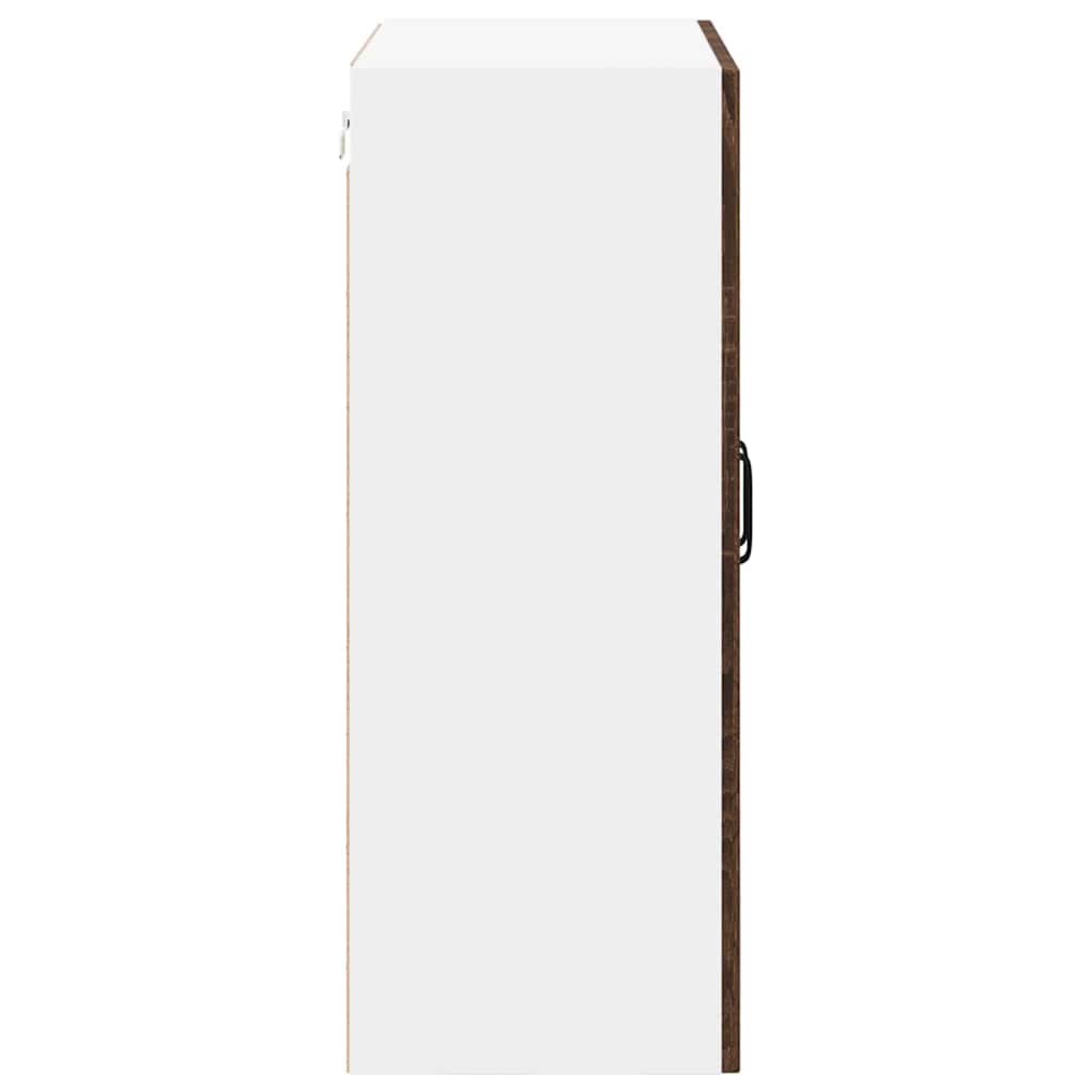 vidaXL Wall Glass Cabinet LUCCA Brown Oak 60 x 31 x 80 cm