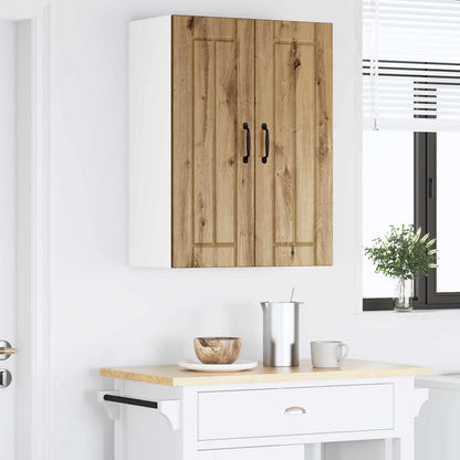 vidaXL Wall Glass Cabinet LUCCA Artisan Oak 60 x 31 x 80 cm