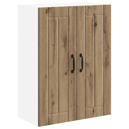 vidaXL Wall Glass Cabinet LUCCA Artisan Oak 60 x 31 x 80 cm