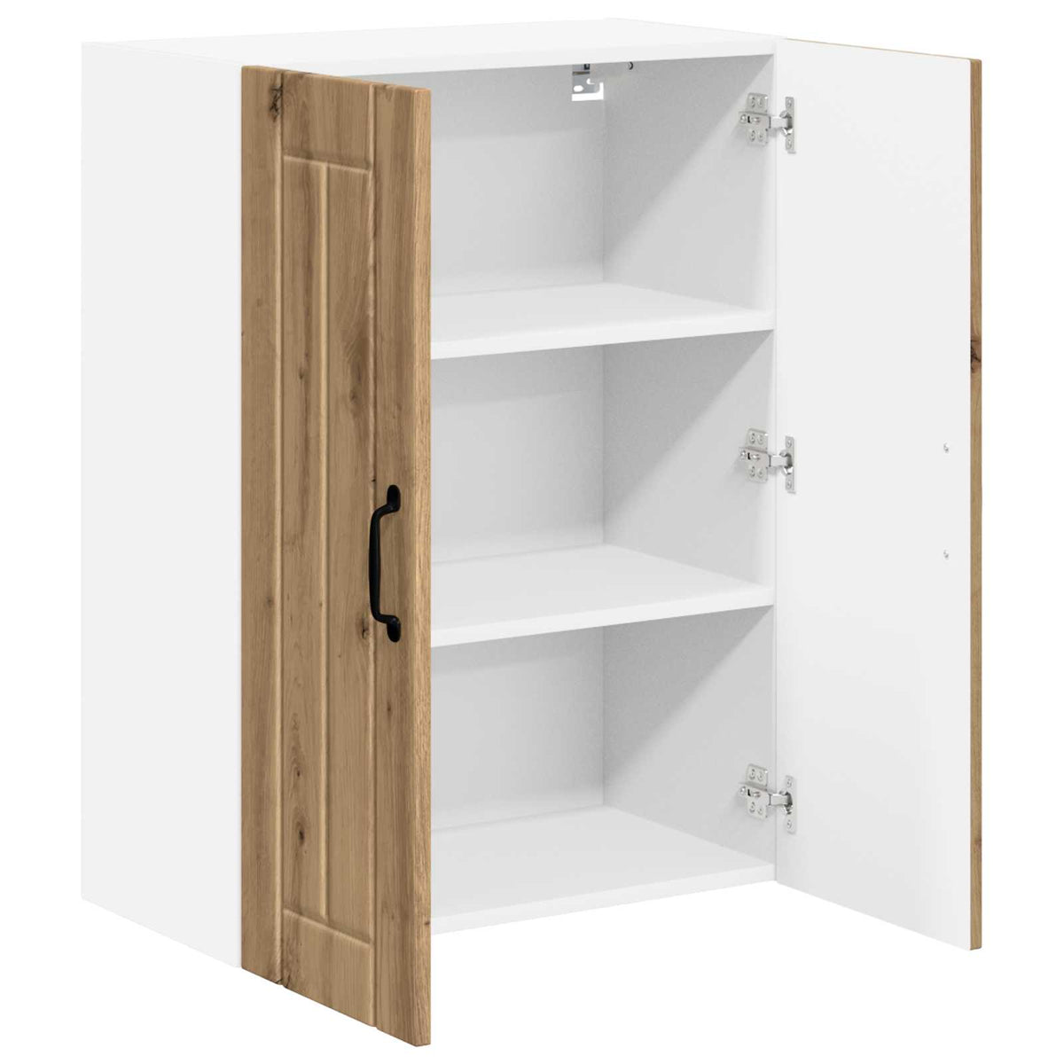 vidaXL Wall Glass Cabinet LUCCA Artisan Oak 60 x 31 x 80 cm